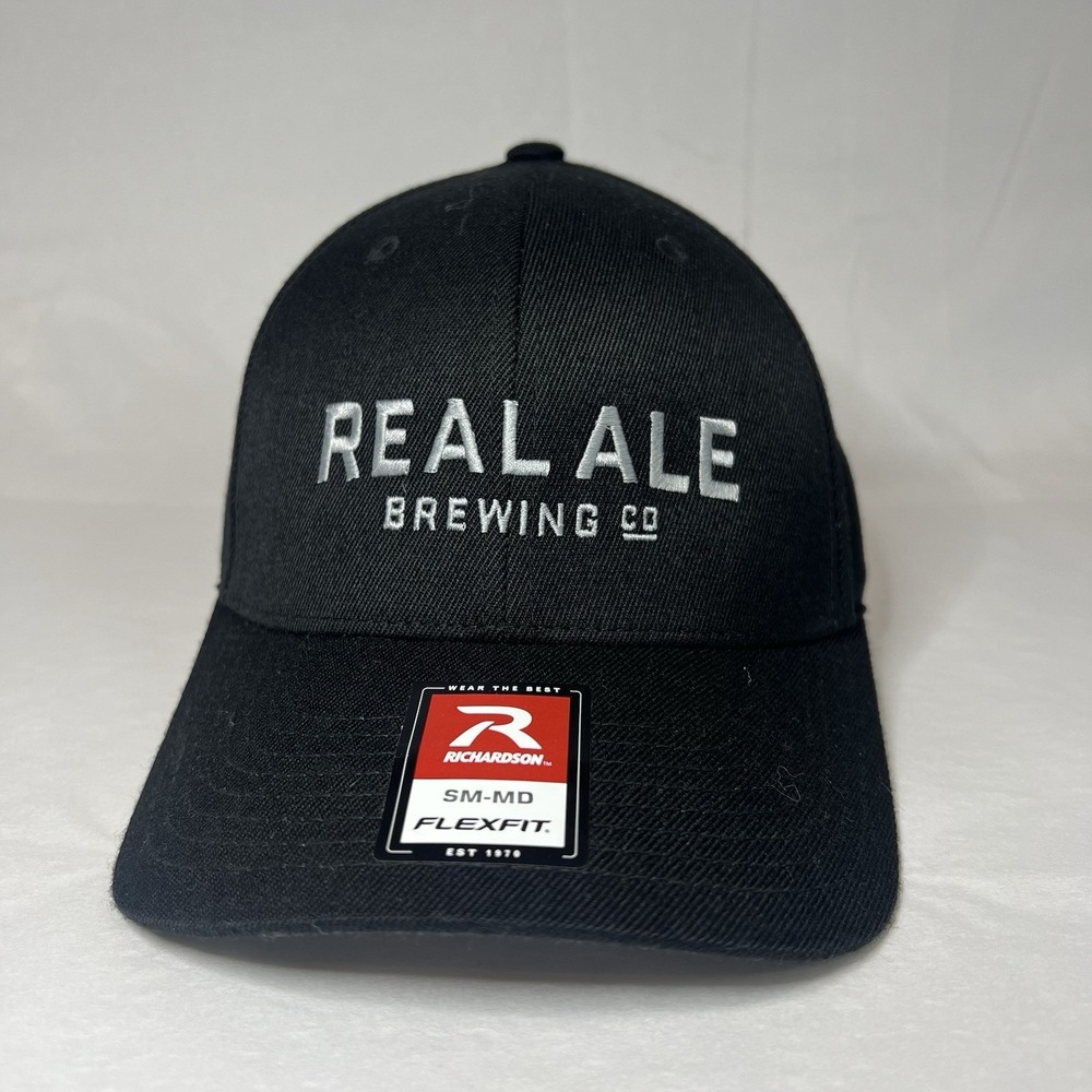 Real Ale Brewery Blanco Texas Cap Hat Black‎ FlexFit Brewing Small Medium Beer